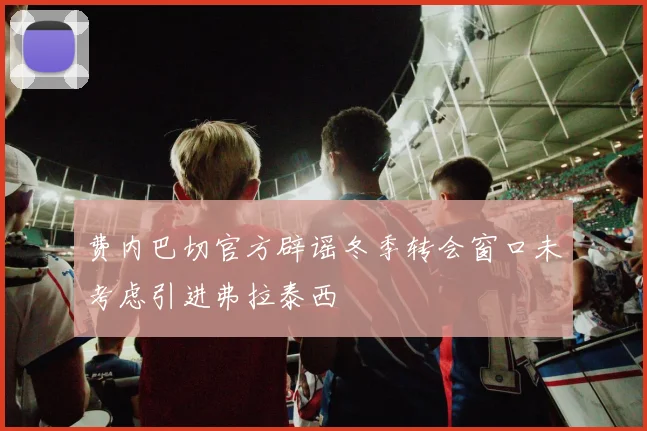 费内巴切官方辟谣冬季转会窗口未考虑引进弗拉泰西